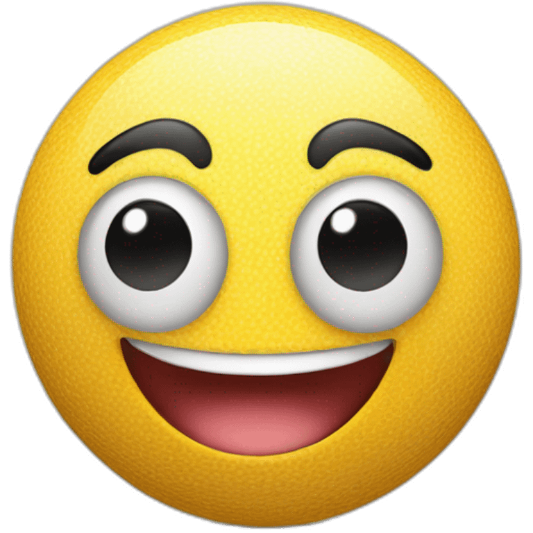 3d sphere with a cartoon smiling skin texture with big childish eyes emoji