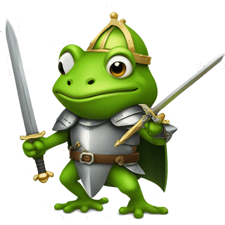 A Knight Frog with a sword emoji