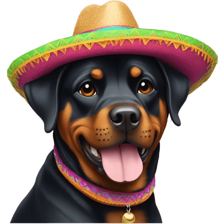 Rottweiler with sombrero emoji