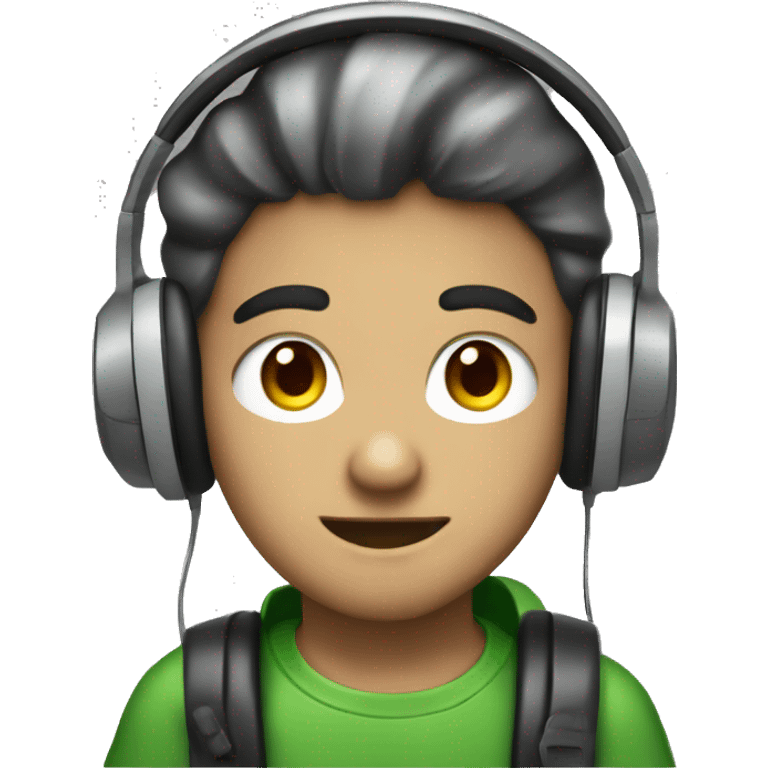 gamer with headphones and a Nintendo ds emoji