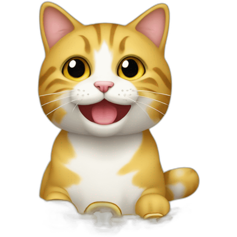 Gato com corrente de ouro  emoji