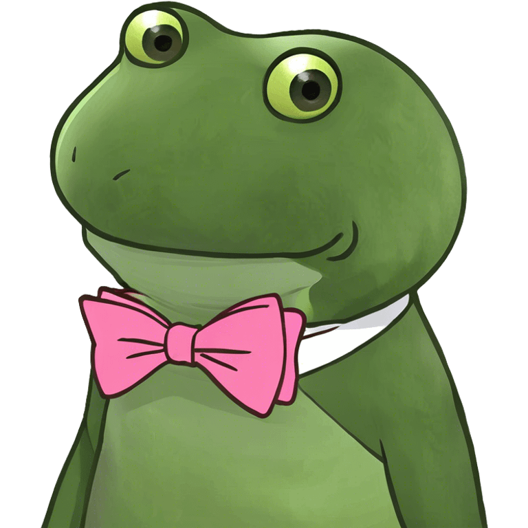 bufo with a pink bowtie emoji