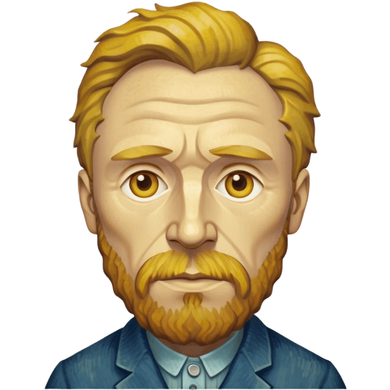 Cinematic Realistic Vincent van Gogh Portrait Emoji, depicted as the iconic artist with expressive brushstrokes and soulful eyes, rendered with rich textured detail and dynamic emotive lighting that captures his creative genius. emoji