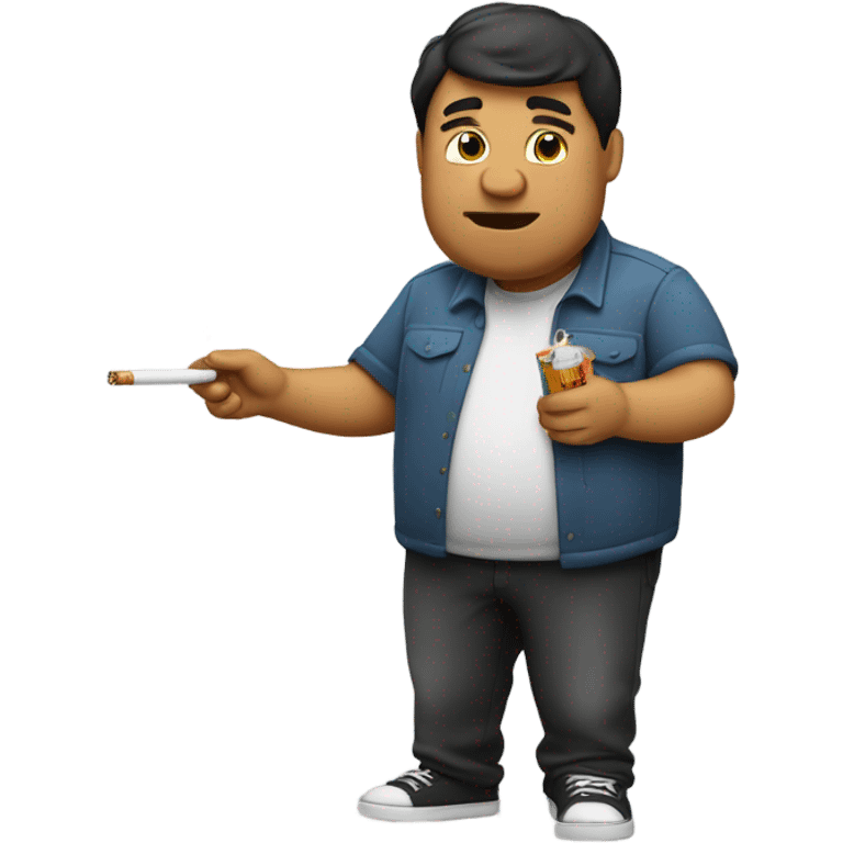 fat guy smoking emoji