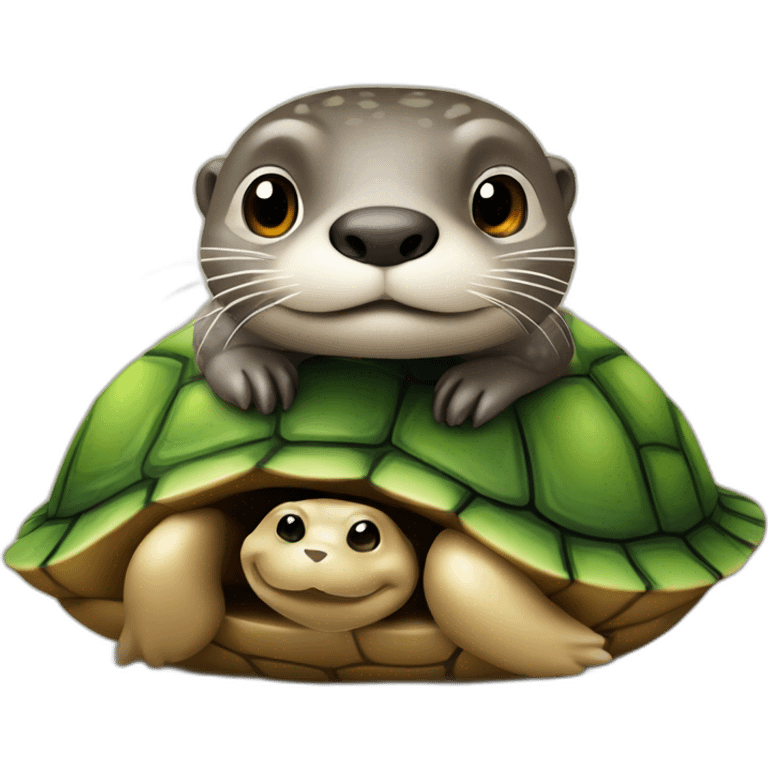 Une loutre sur une tortue sur un moustique emoji