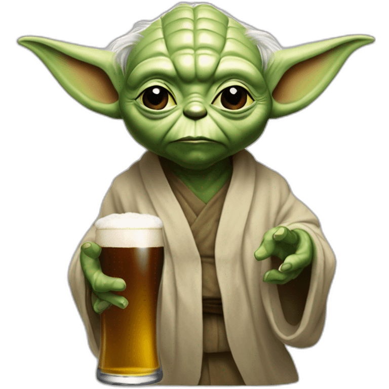 Yoda buvant une bière emoji