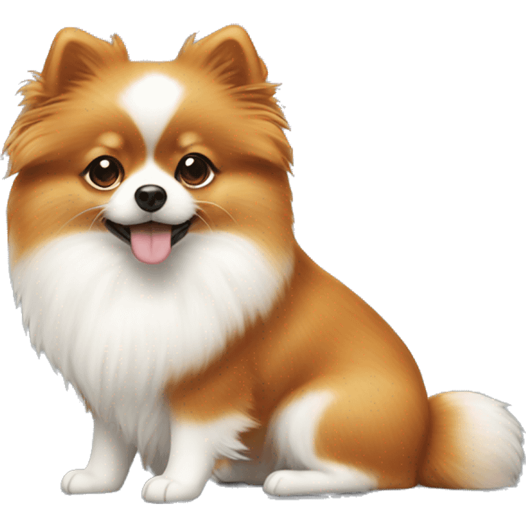 Ginger and white Pomeranian emoji