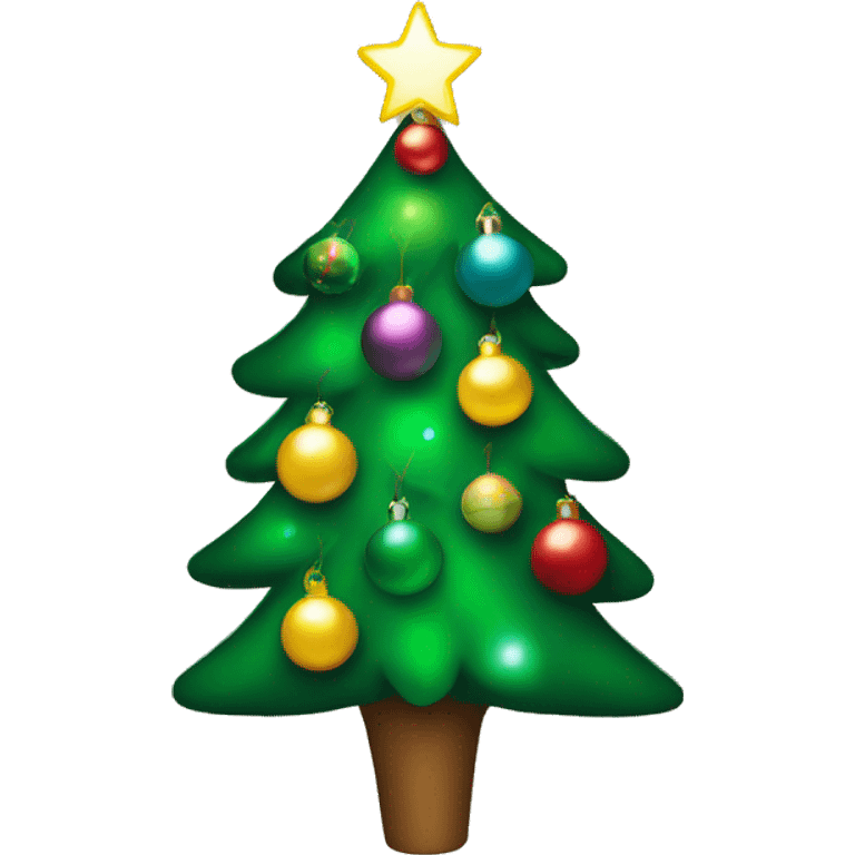 Christmas tree with ornaments and lights emoji