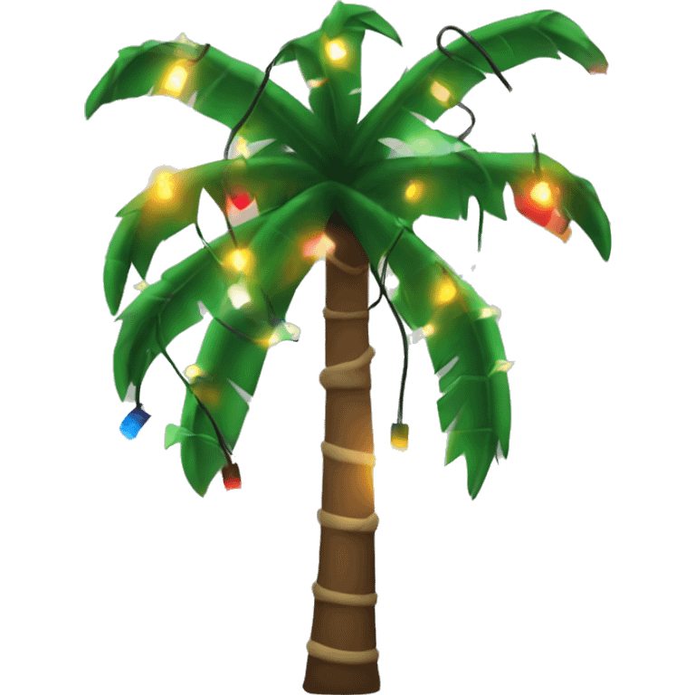 Palm tree with Christmas lights emoji