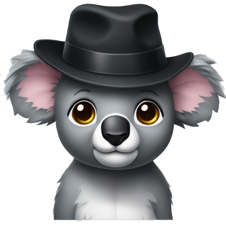 Iphone emojis , koala with black hat emoji