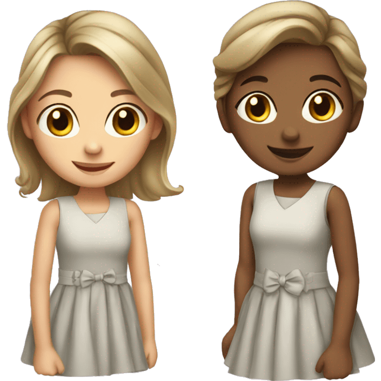 smiling girls in dresses emoji