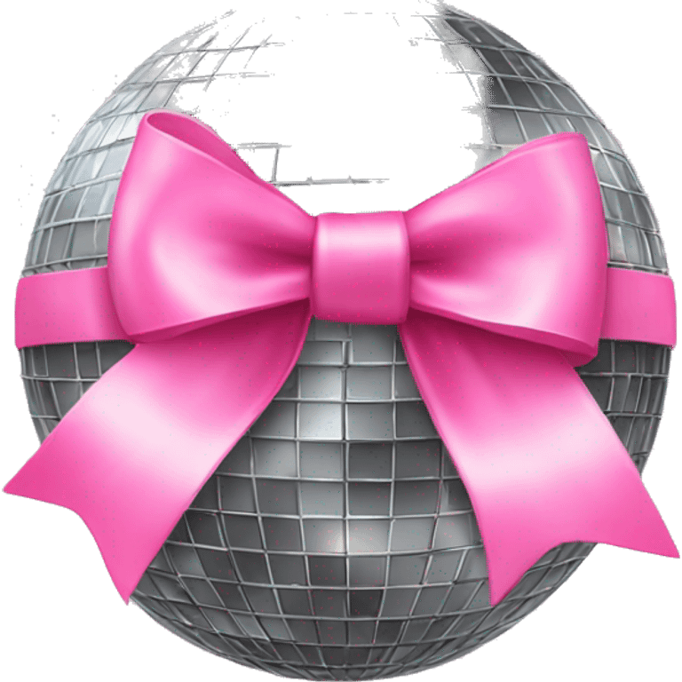 Disco ball with pink bow emoji