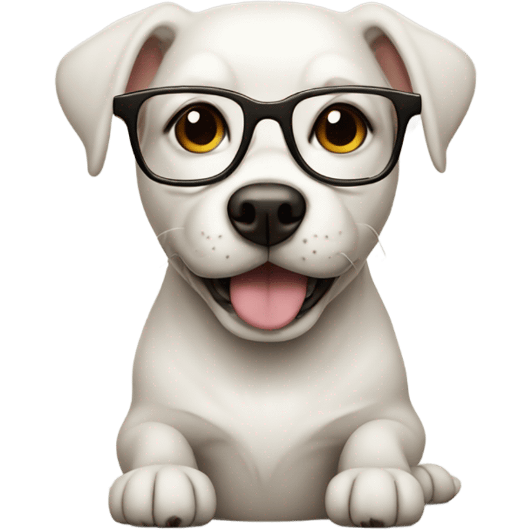 Dog wearing glasses  emoji