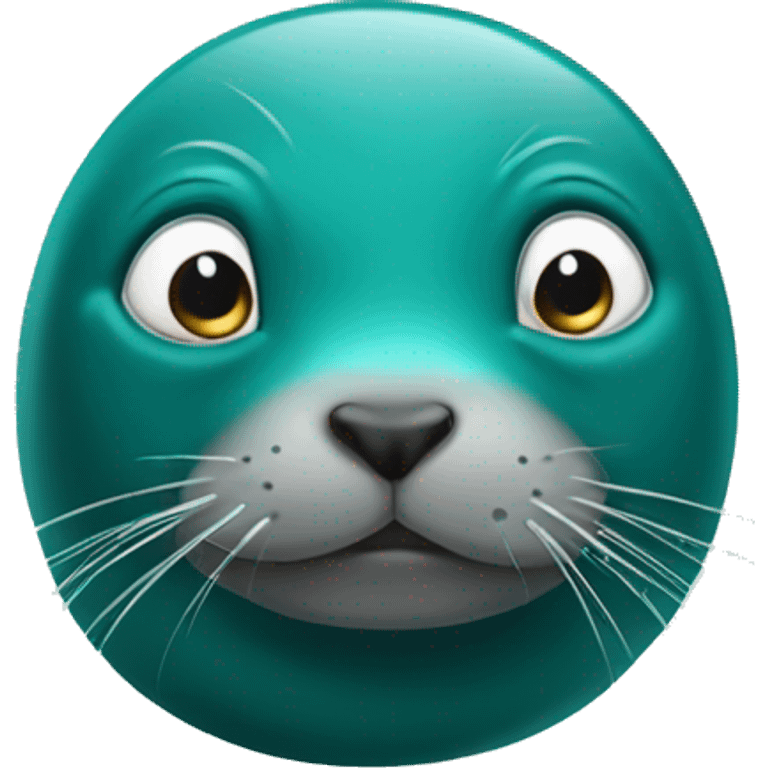 teal-coloured seal mindblown emoji