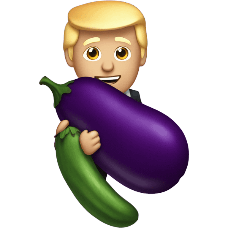 Donald trump hugging eggplant emoji