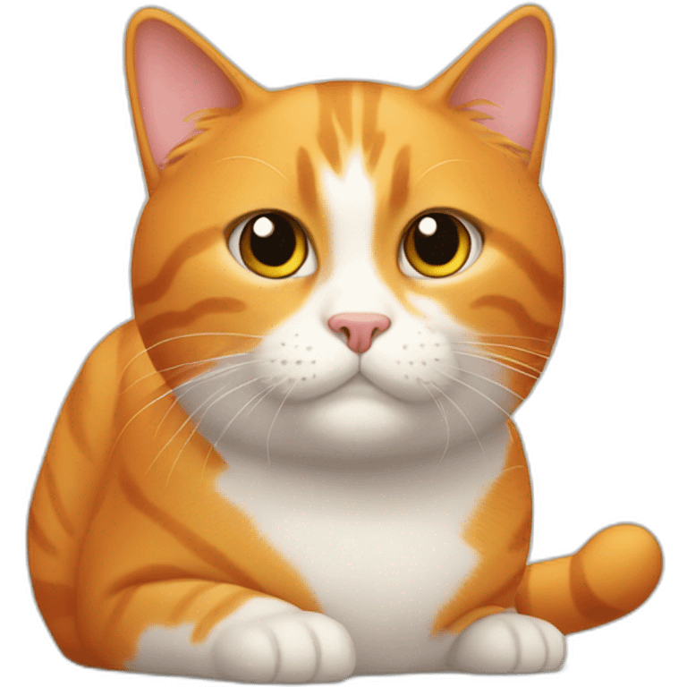 Chonky orange cat with white spot emoji