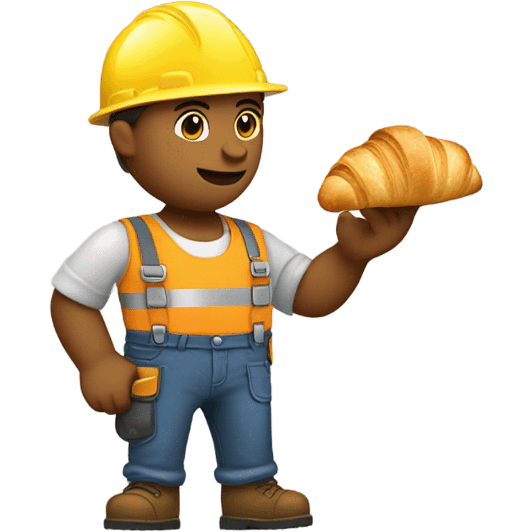 Builder holding a croissant emoji