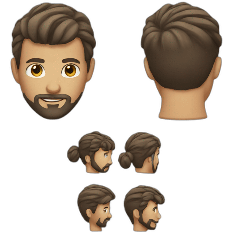 man with bun and beard emoji