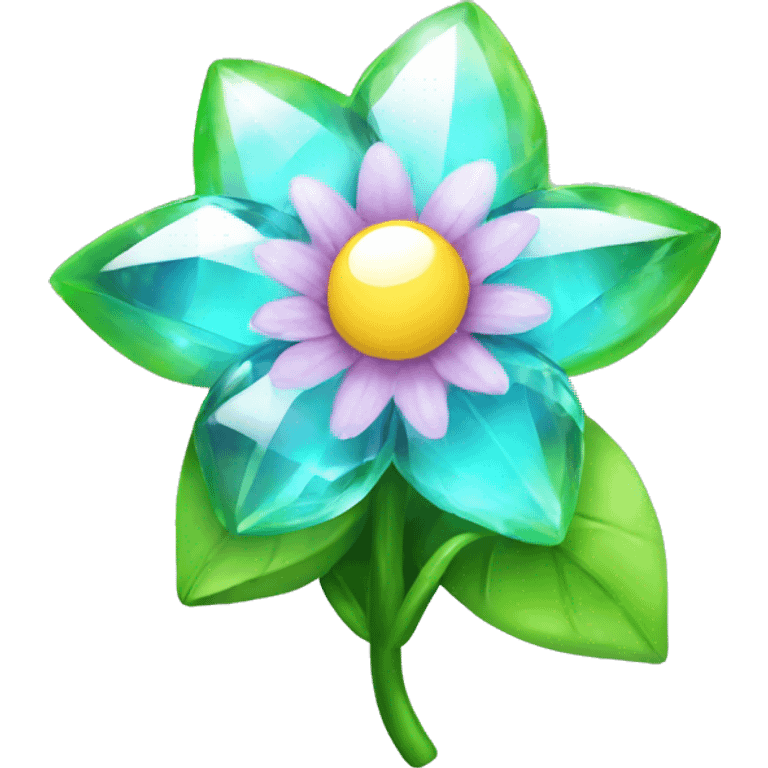 crystal flower happy  emoji