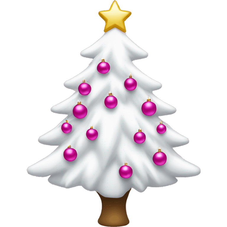 white christmas tree with pink ornaments  emoji