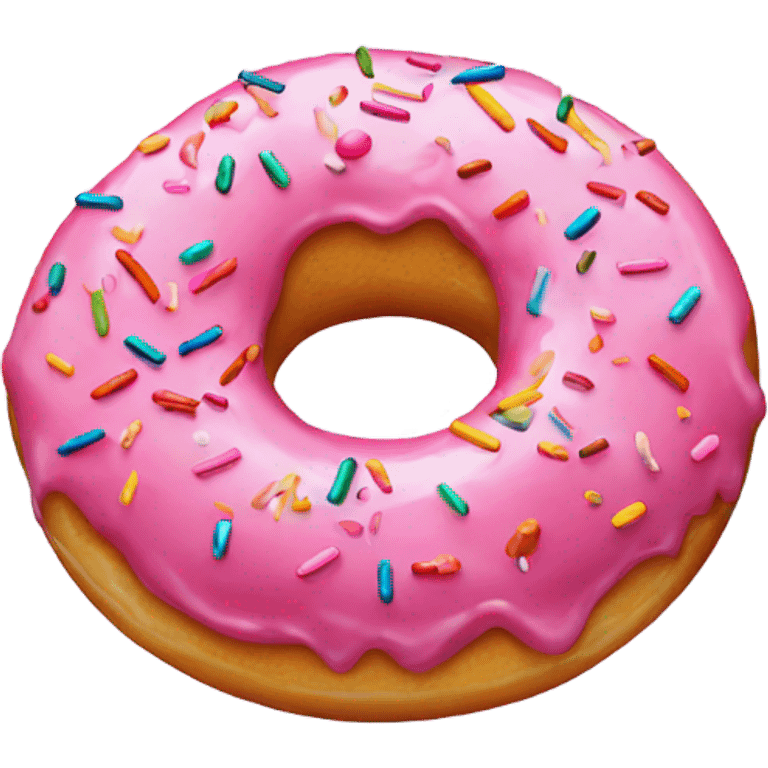 Pink donut with sprinkles emoji