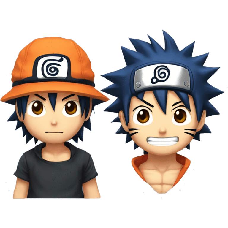  Naruto with luffy hat and goku hair emoji