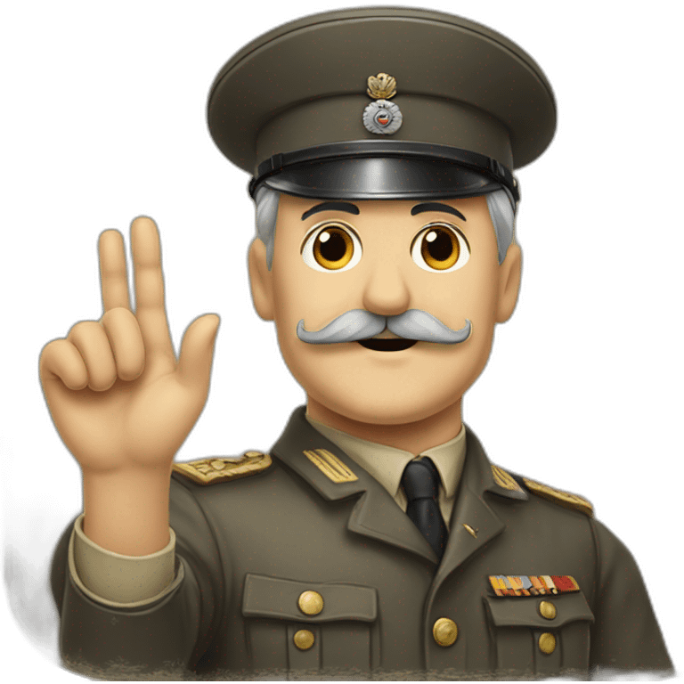 wwii german leader with mustache and raised hand emoji