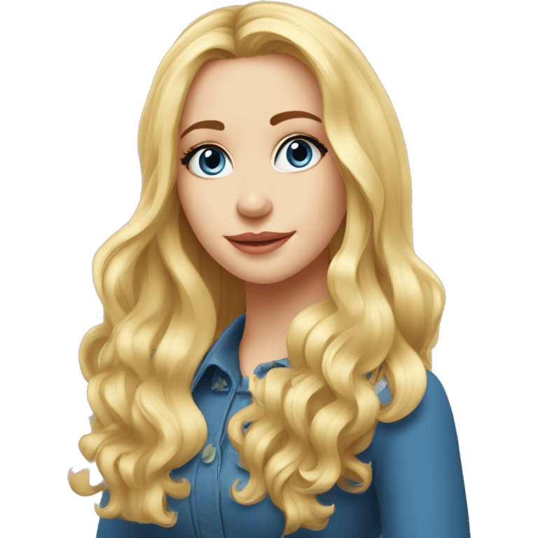  belle fille blonde cheveux longs yeux bleus avec 3 hommey emoji