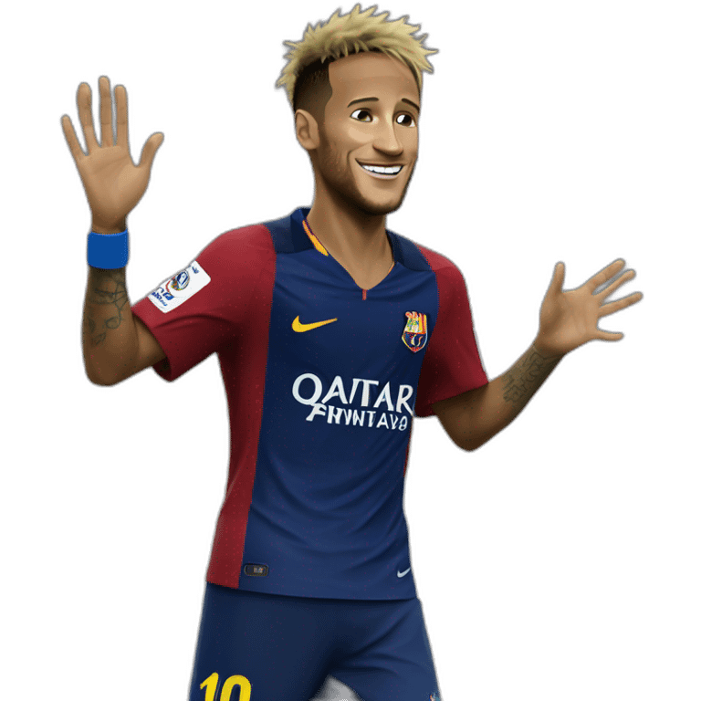 neymar con las manos arriba emoji