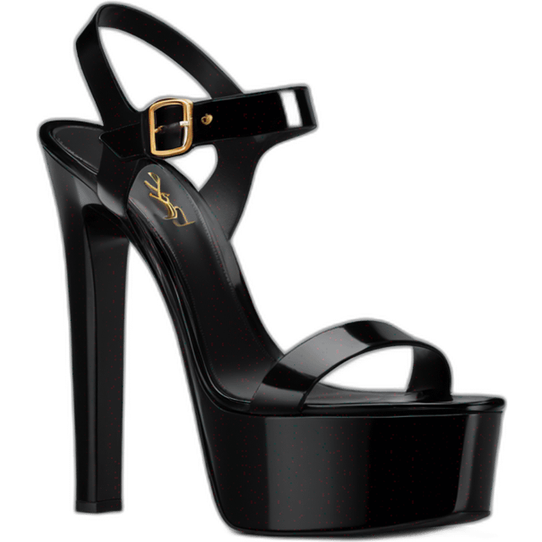 Ysl TRIBUTE PLATFORM SANDAL black PATENT LEATHER emoji