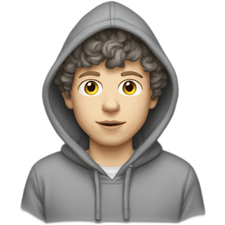 Jesse Eisenberg grey hoodie emoji