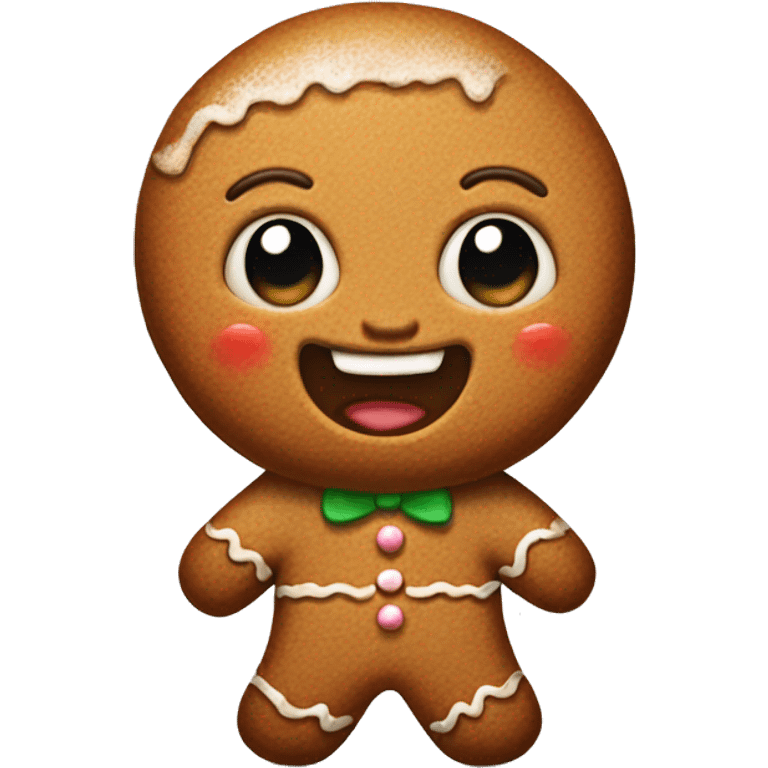 Cute realistic, gingerbread man emoji