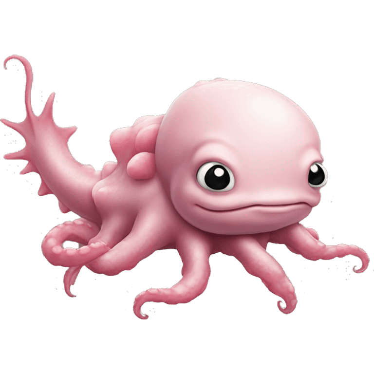 axolotl riding octopus emoji