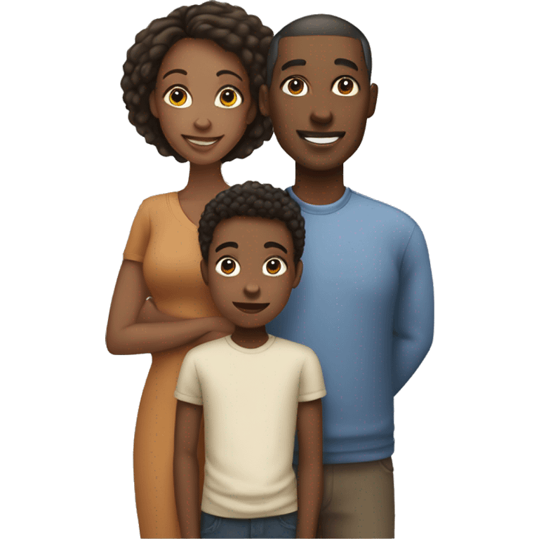 african american Mom, Dad, 4 teen boys 1 child daughter emoji