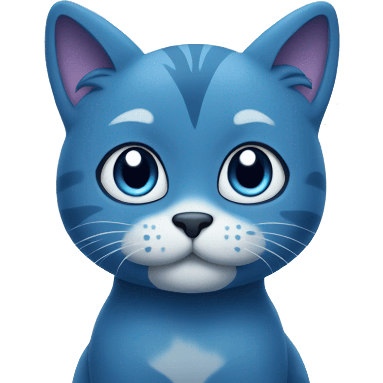 Blue cat cute emoji