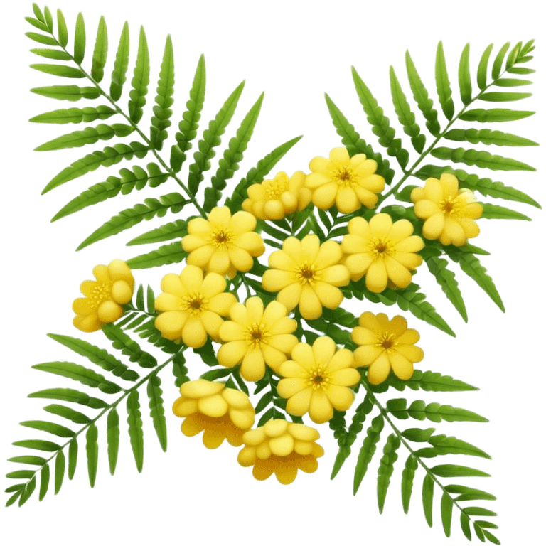 Cinematic Realistic Acacia Emoji, Bright and cheerful, with clusters of fluffy yellow flowers blooming along delicate branches. The wattle’s soft, fern-like leaves sway in the breeze, radiating a sense of warmth and joy. Soft glowing outline, capturing the essence of Australian sunshine, warmth, and beauty in a vibrant acacia tree! emoji