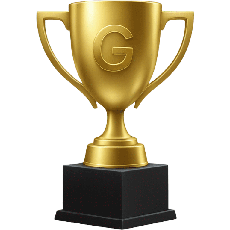 gold trophy with engraved letters G.G emoji