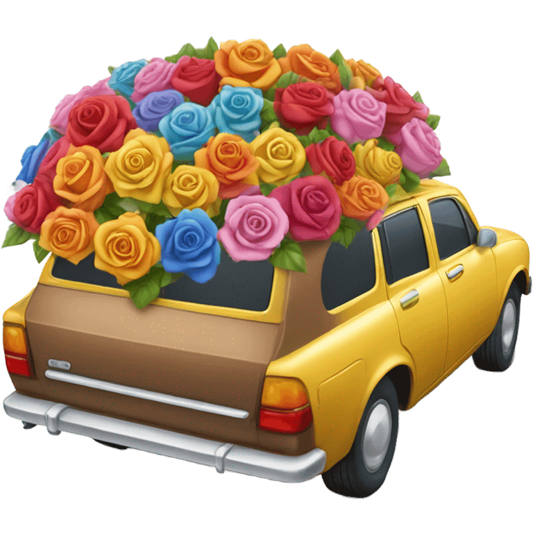 biegie  car in the trunk many roses emoji