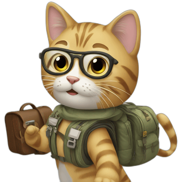 Flying cat tourist emoji