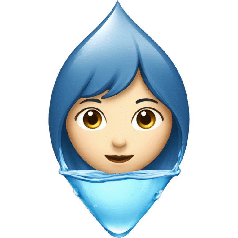 water drop with japanese woman face emoji