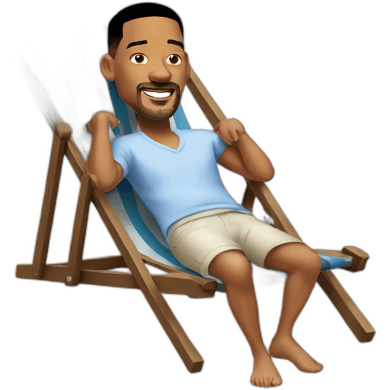 will smith lying on a deckchair emoji