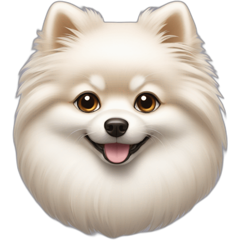 a white cartoon pomeranian emoji