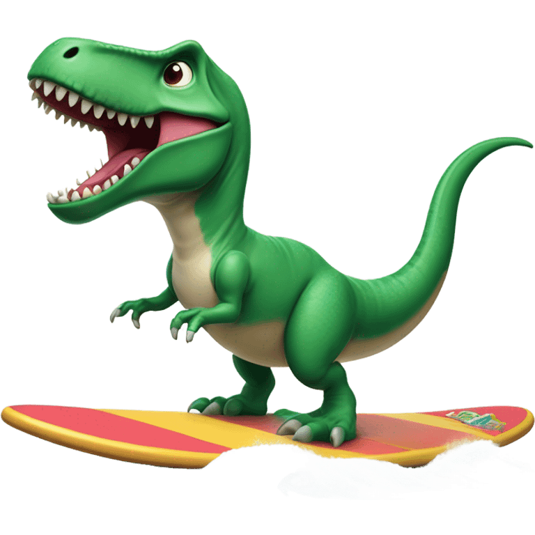 T-rex surfing  emoji