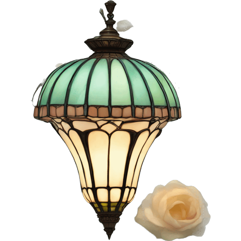 Tiffany lamp with flowers emoji