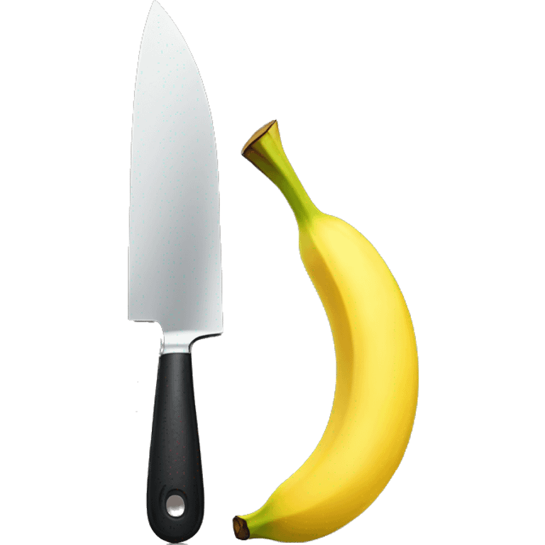 a banana being cut by a knife emoji