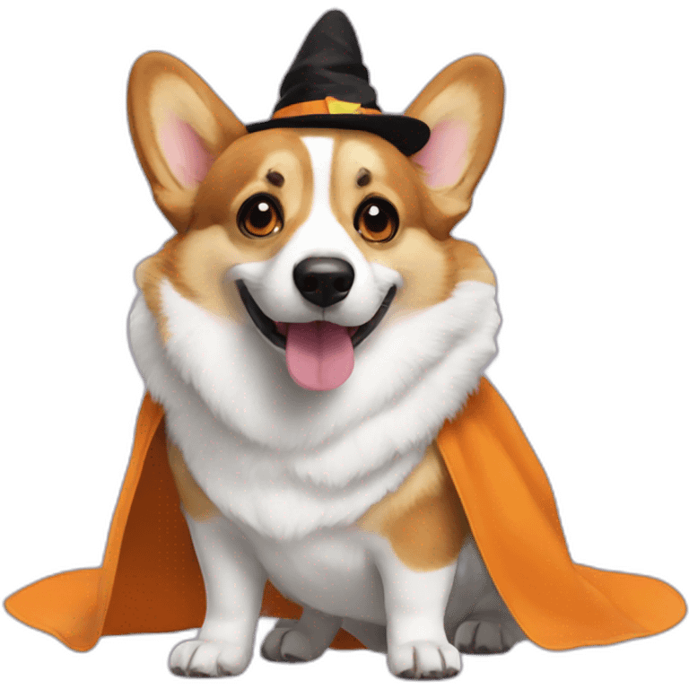 corgi dress as halloween emoji