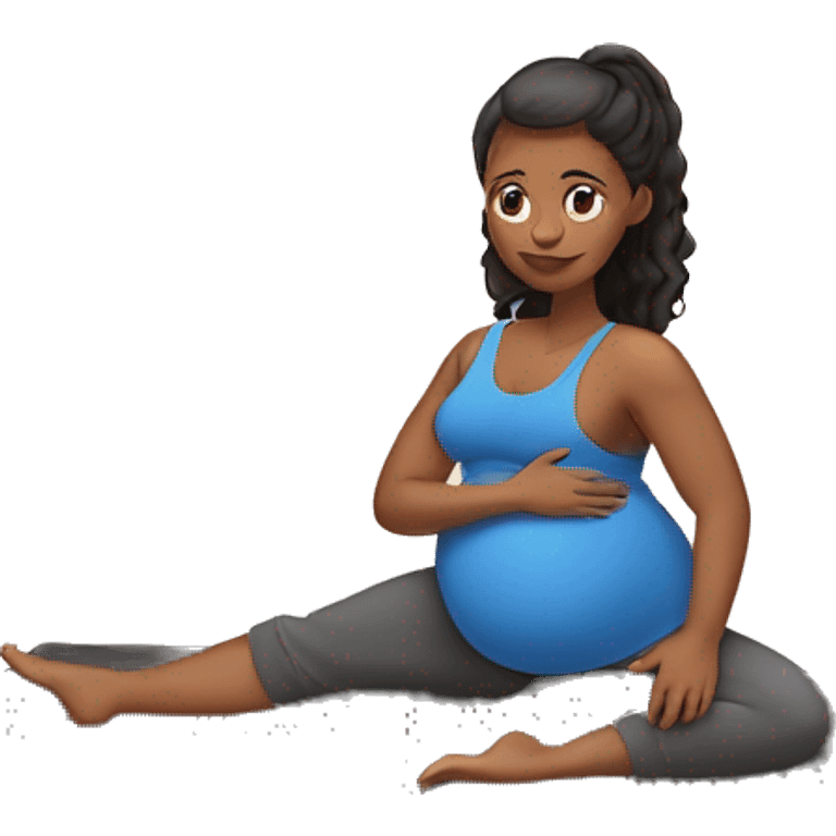 pregnant girl doing pilates on the mat emoji