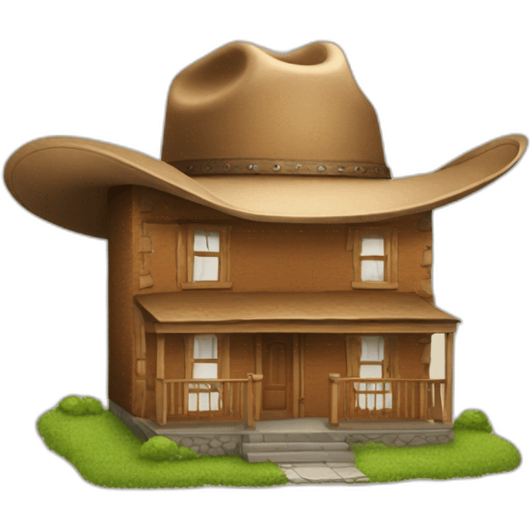 House wearing a cowboy hat emoji