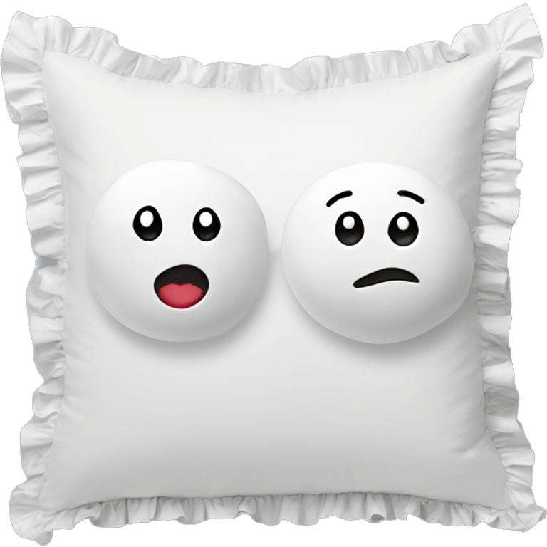 2 white pillows with ruffles emoji