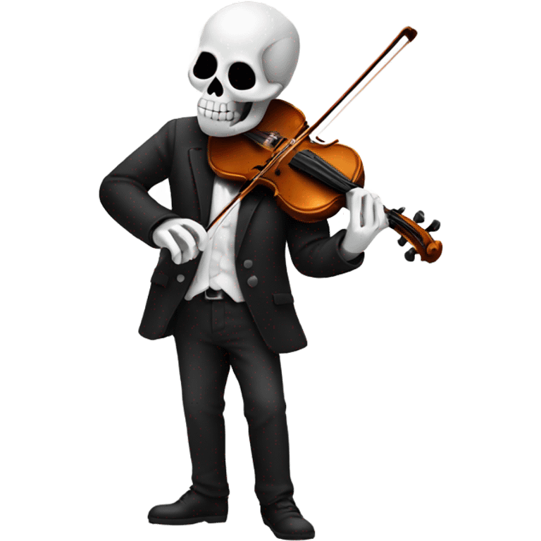 Skull Emoji playing the Violin emoji